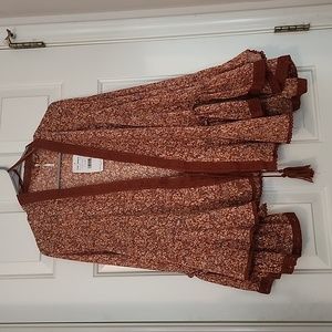 Free people extra small brown floral kimono
